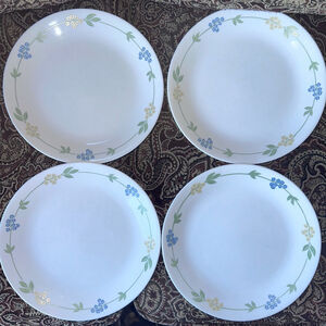 Vintage Corelle Secret Garden 10” Dinner Plates USA Set Of 4